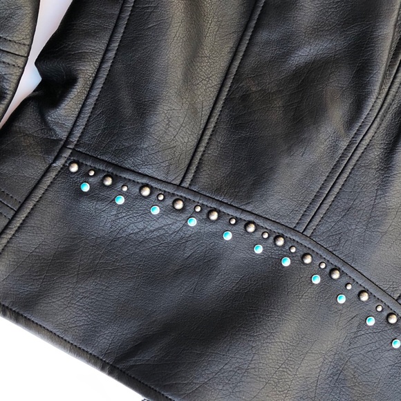 BLANK NYC Black Turquoise Studded Moto Jacket  NWT - Picture 8 of 8